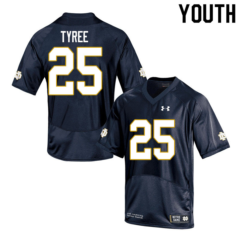 Youth #25 Chris Tyree Notre Dame Fighting Irish College Football Jerseys Sale-Navy